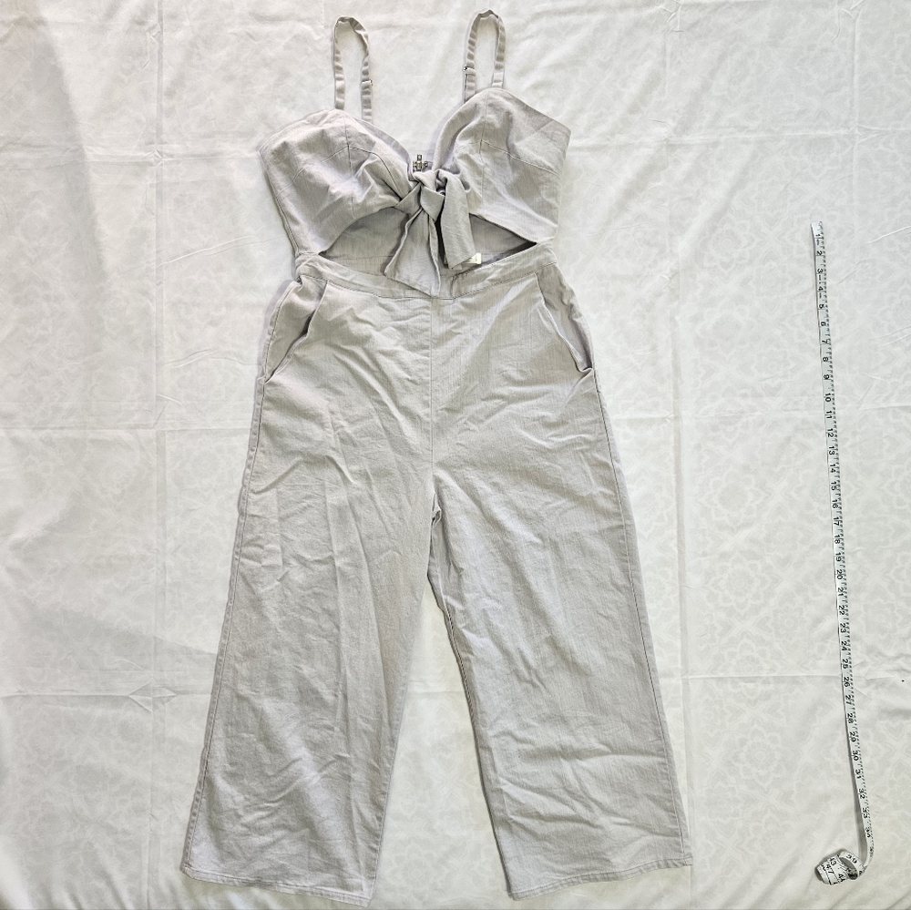 Just In Womens L Light Purple Tie Front Sleeveless Jumpsuit Romper Adjustable